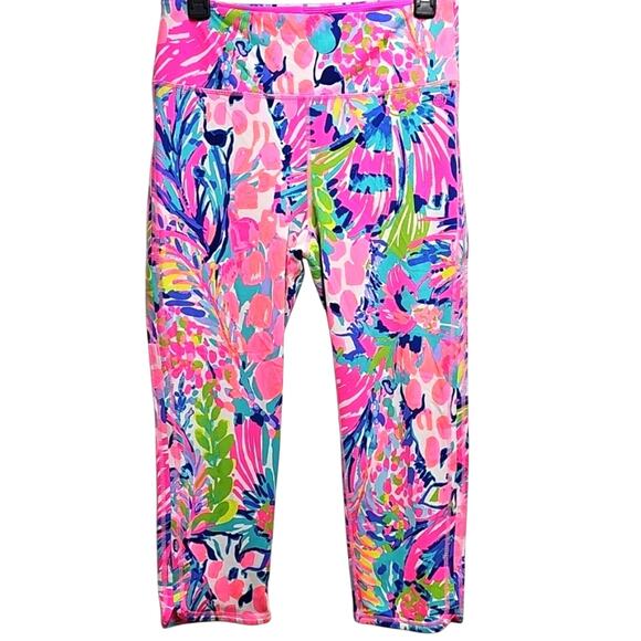 Lilly Pulitzer Pants - Lilly Pulitzer Luxletic Women High Rise Crop Gumbo Limbo Print Capri Legging L